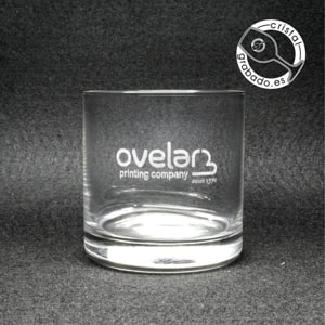 Vaso whisky personalizado con logotipo empresa ovelar